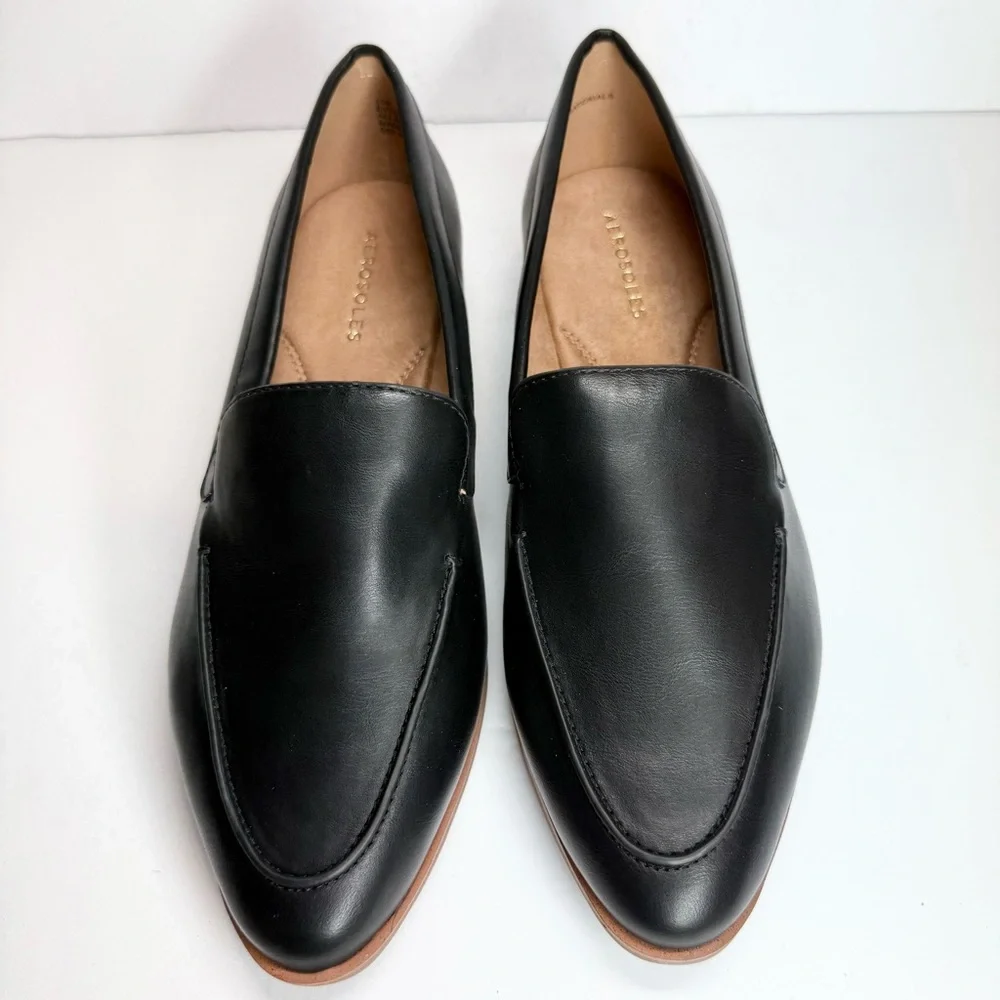 NIB Aerosoles Stacked Heel‎ Classic Black Loafers Women’s Size 11W